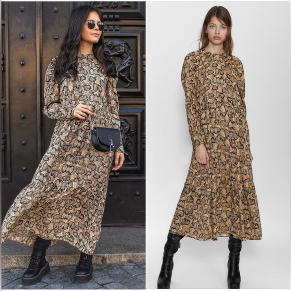 Zara Snake Print Maxi Dress - Picture 1 of 6